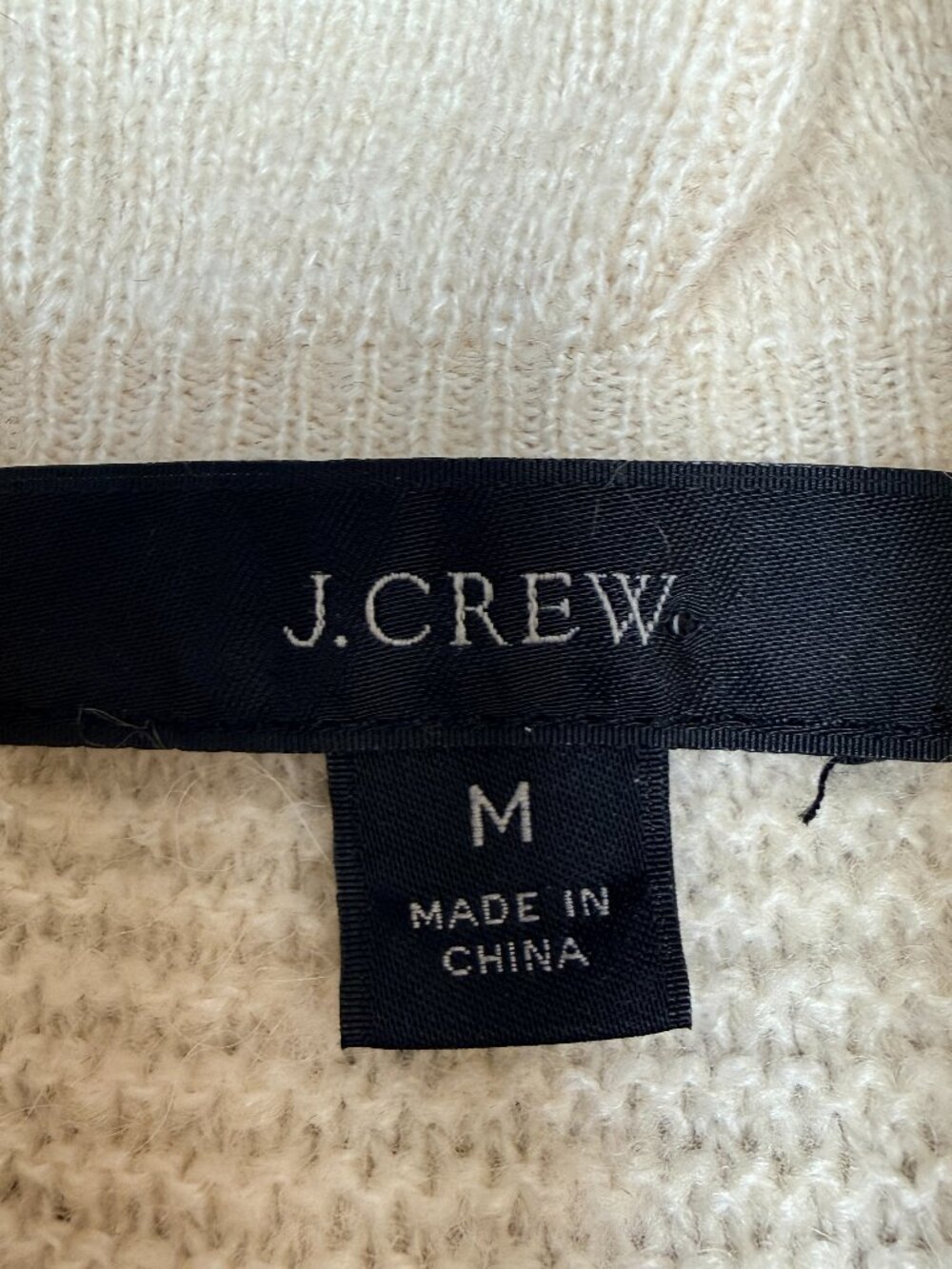 J. CREW Women's EUC Ruffleneck Alpaca Bld. Pullover Sweater Cream AT815 | Size M - Picture 6 of 9